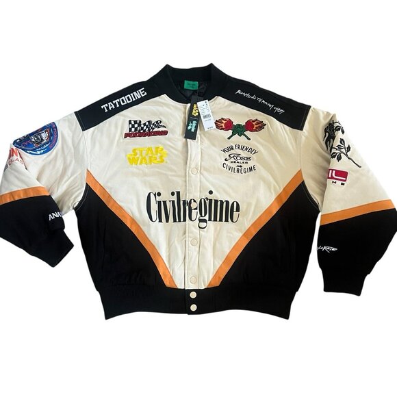 Civil Regime x Star Wars Pod Racing Racer Jacket Men's Medium Black Embroidered - Picture 1 of 8